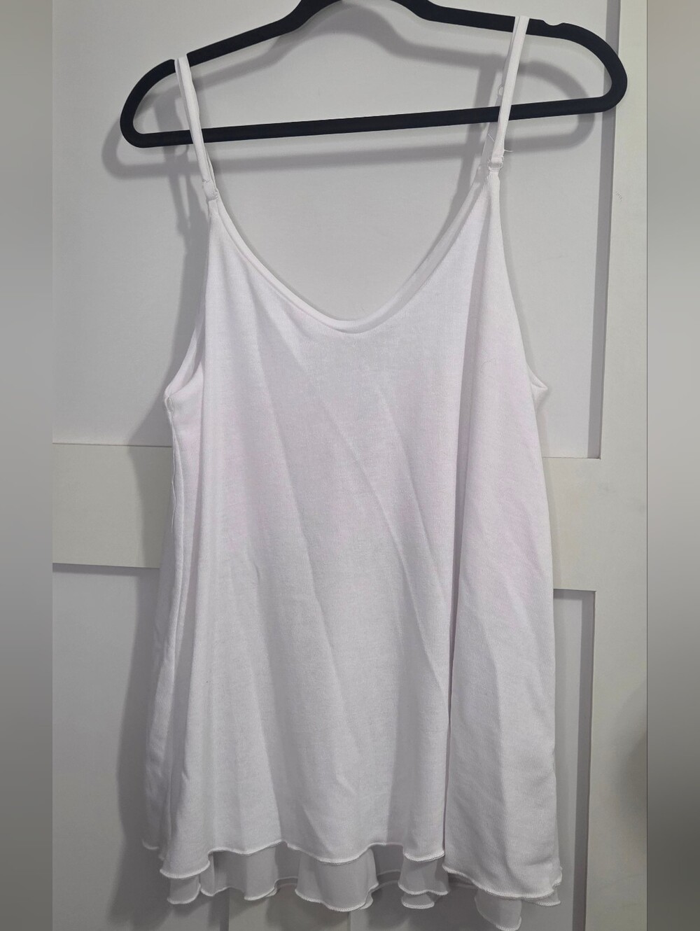 NWT Arianna - Lightweight White Double-Layer Spaghetti Strap Cami